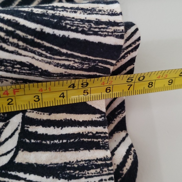 Teddi Vintage Floral Midi Dress Small Black Tan Sleeveless Tropical Hawaiian 90s - Picture 8 of 12